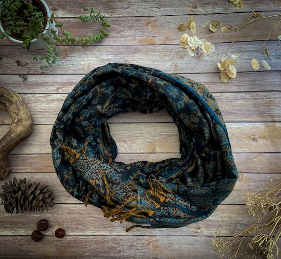 Stormy Skies Blanket Scarf • Oversized Purple Floral Wrap