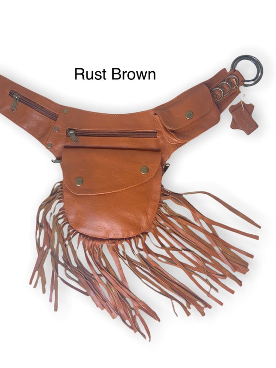 バッグ fringe double pocket leather belt Designer Leather Fringe Belt With Double Pin Buckle Sexy