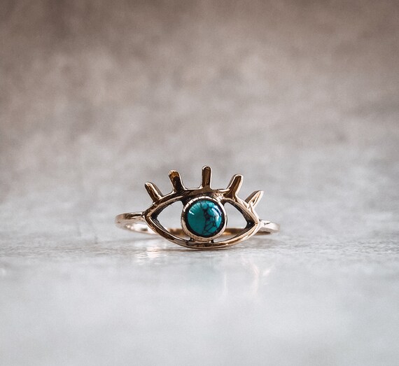 Evil Eye Ring Turquoise Eye Ring Dainty 