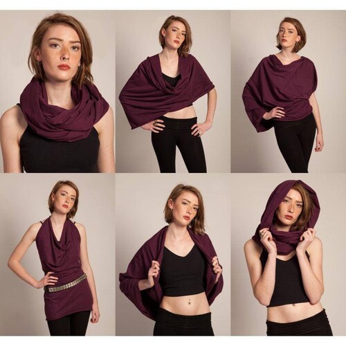 Hoop Scarf Infinity Scarf Circle Scarf Loop Scarf Multiway - Etsy Singapore