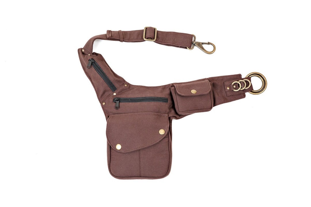 Cintura marrone con tasca laterale Marsupio Borsa a tracolla