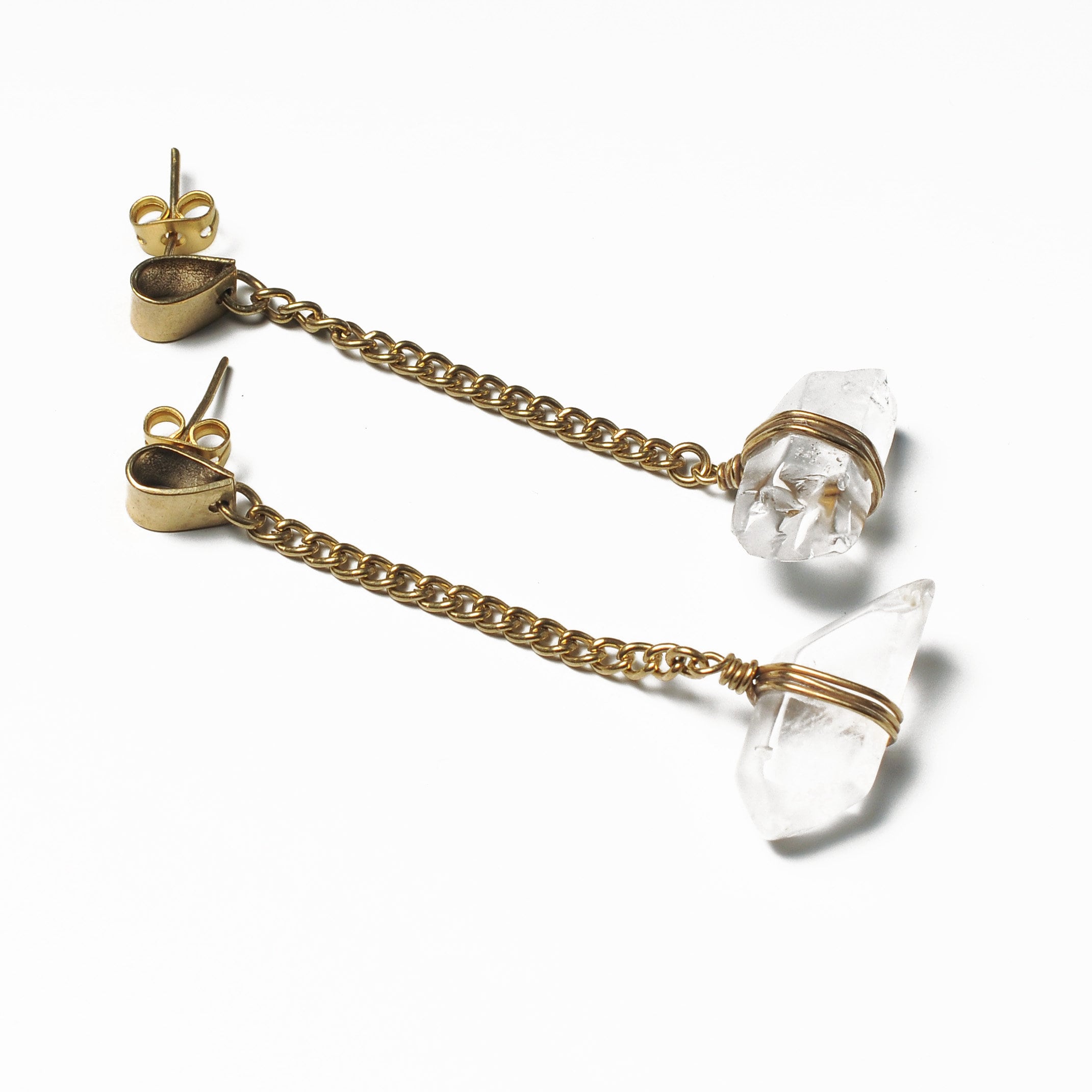Chain Earrings, Crystal Earrings, Crystal Chain Earrings