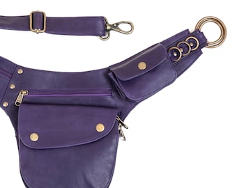 Leather Hip Bag | Indigo