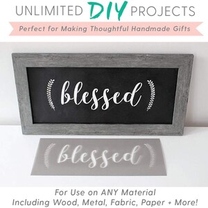 Blessed Stencil and Home Sweet Home Stencil Modern Word Stencils for Making a DIY Sign DIY Wall Decor Set of 2 Reusable Sign Stencils image 4