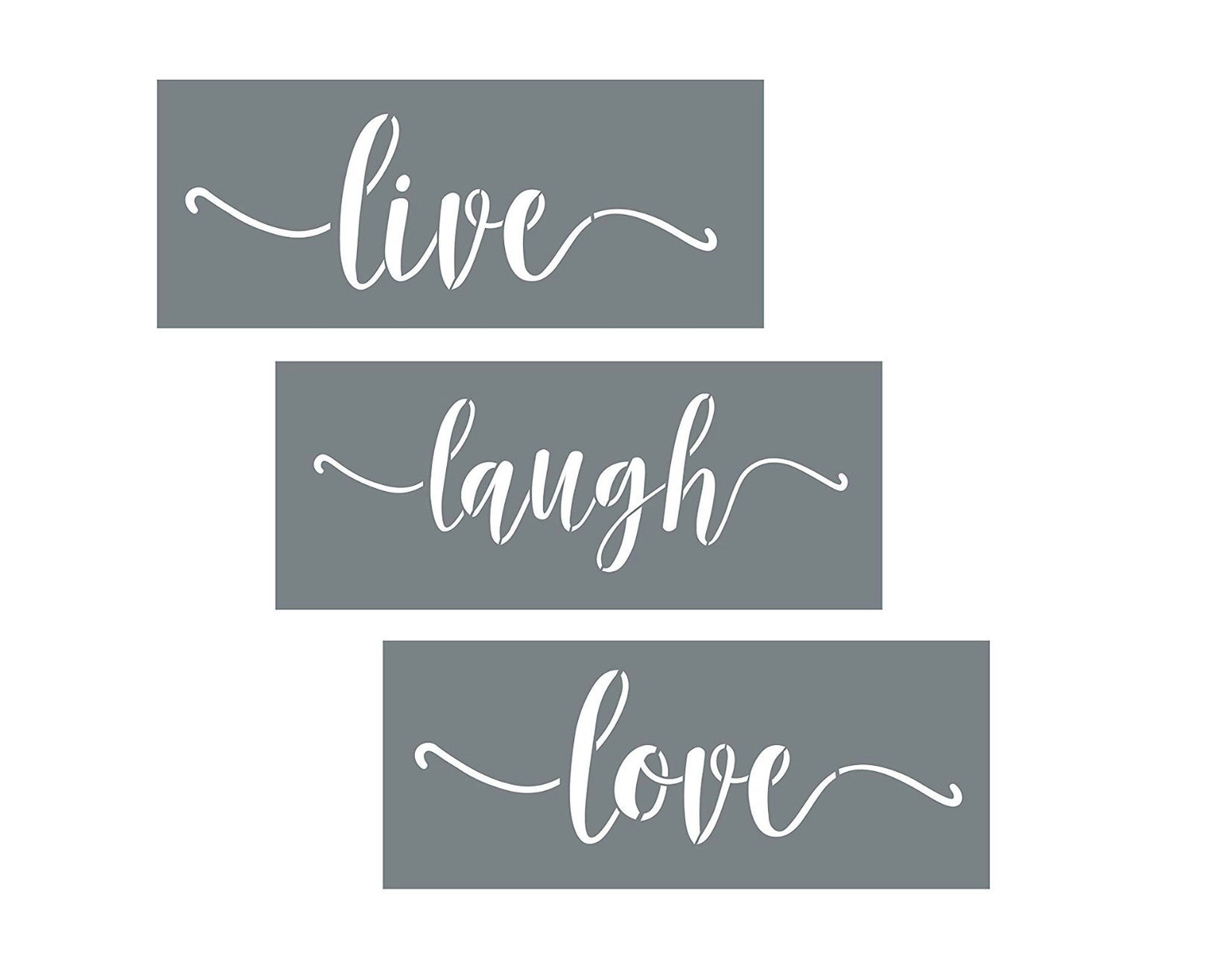 Live Laugh Love Stencils 3 Reusable Script Stencils Wall - Etsy