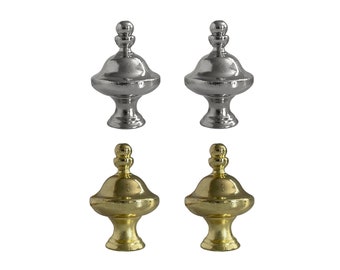 2 Matching Lamp Finials for Securing Your Lampshade in Place - Glossy Brass or Silver [2 Pack]