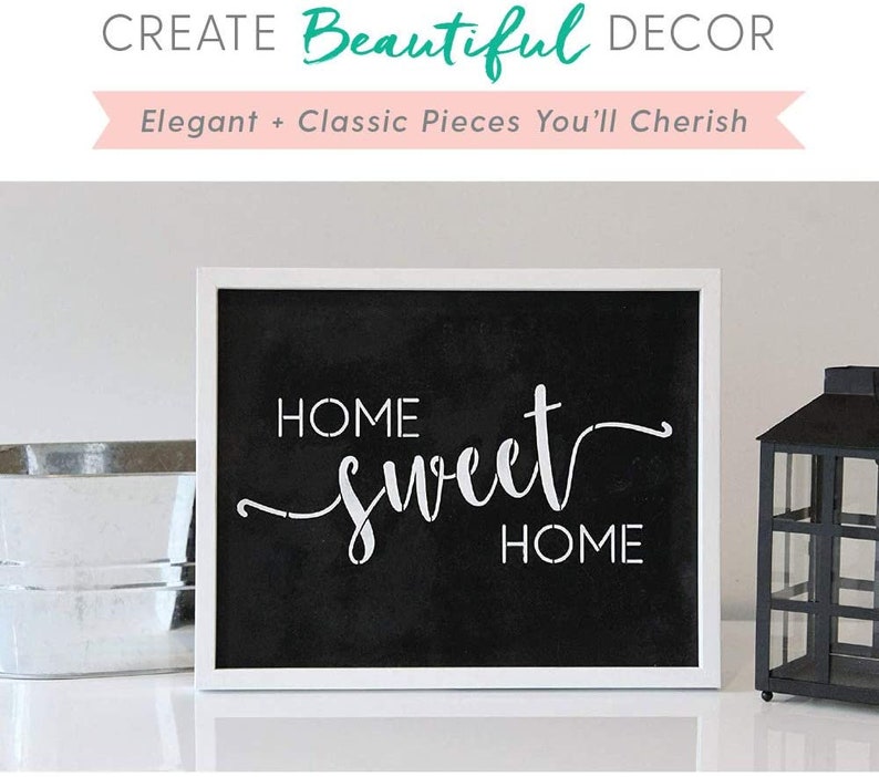 Blessed Stencil and Home Sweet Home Stencil Modern Word Stencils for Making a DIY Sign DIY Wall Decor Set of 2 Reusable Sign Stencils image 5