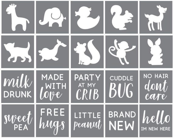 Onesie Decorating Kit Set of 20 Baby Shower Stencils for Painting Onesies -  Etsy