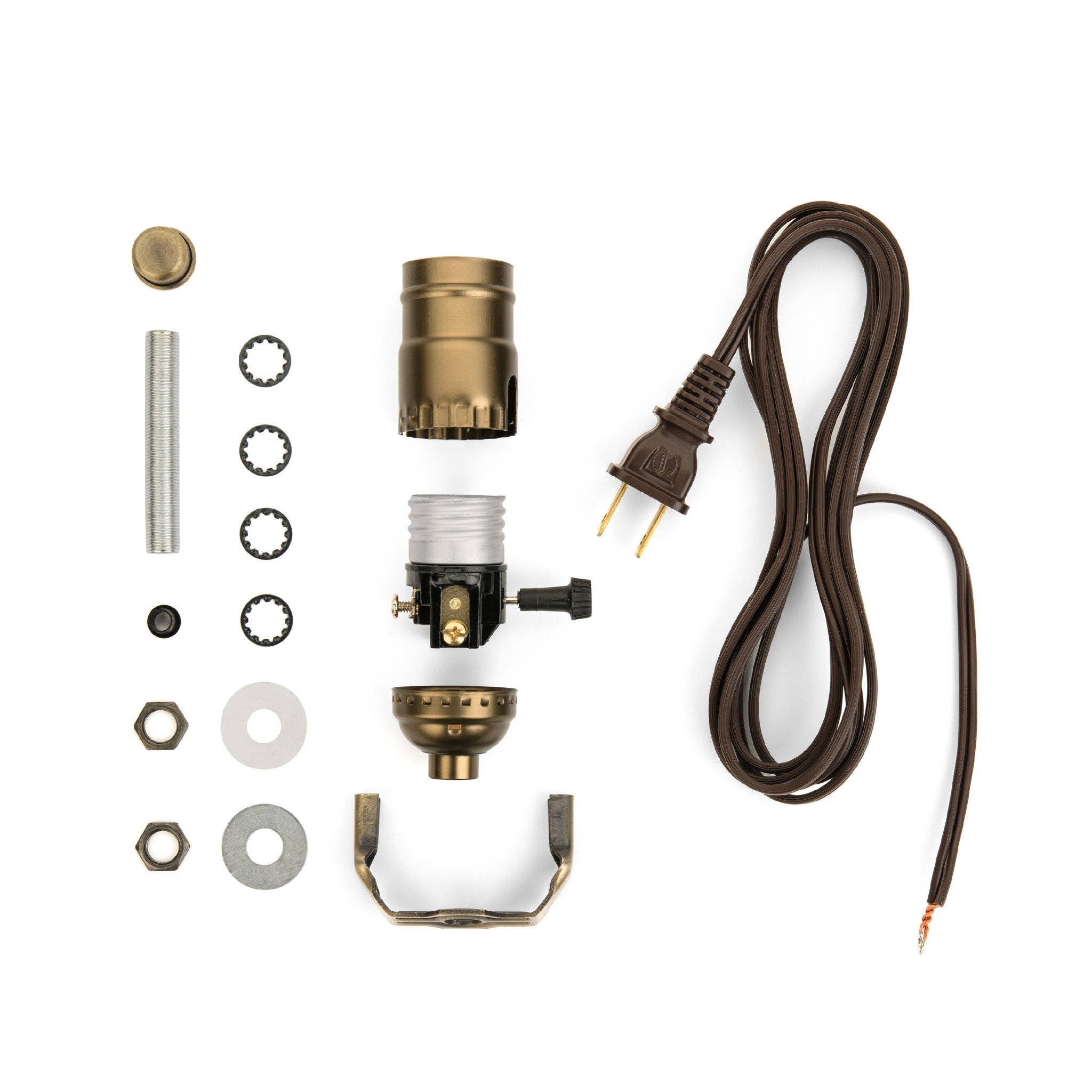 DIY Lamp Wiring Kit (Silver Socket & Silver Cord) - Makely