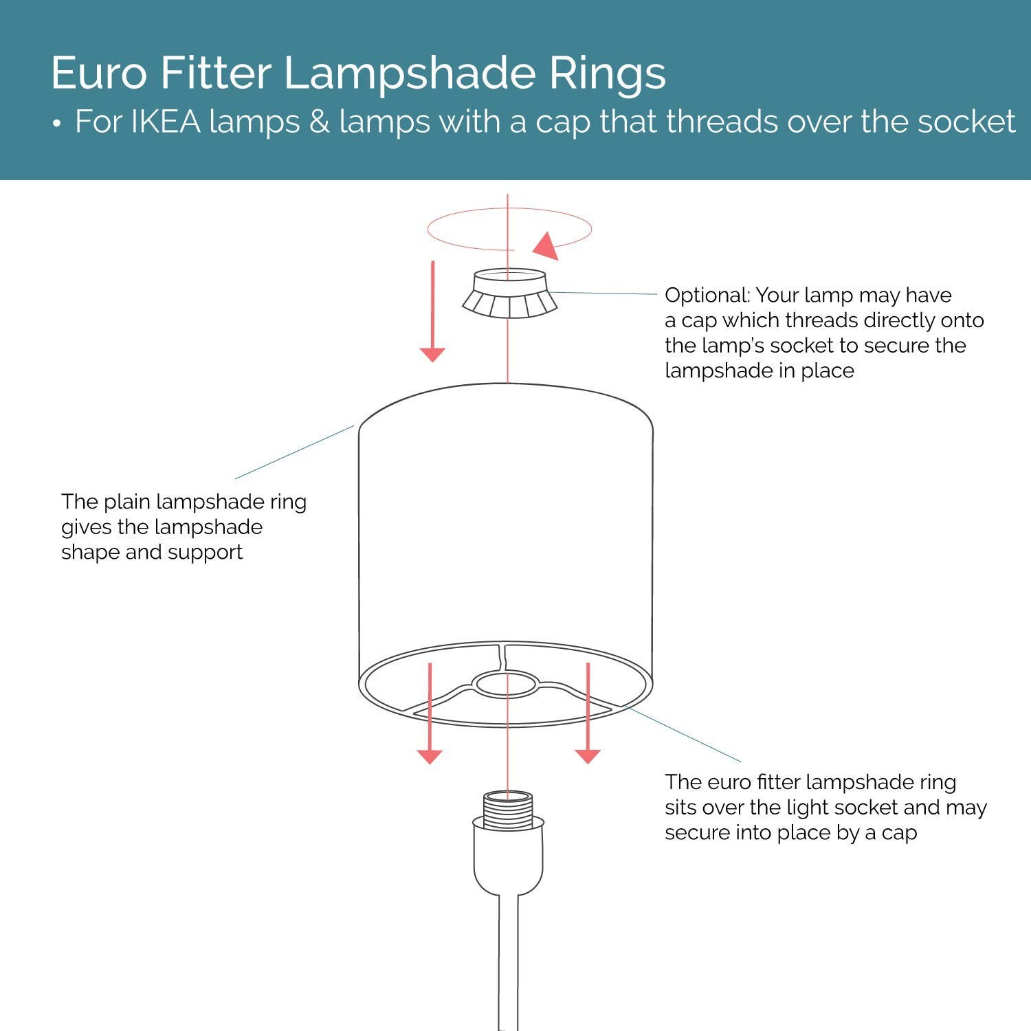 Euro lamp shade sale adapter