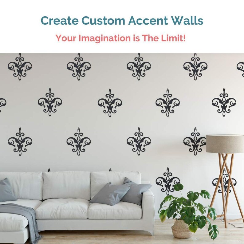 Large Damask Stencil Set Pack of 3 Unique Damask Stencils Etsy