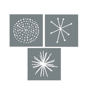 Large Starburst Wall Art Stencils – Set of 3 Reusable Stencils for Walls or Furniture – Easy DIY Wall Décor - Scandinavian Stencil Designs