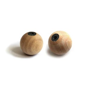 2 Pack Pine Wood Ball-Shaped Lamp Finial for DIY, Custom Lampshades Screws Onto US Fitter, Harp Lampshades image 1