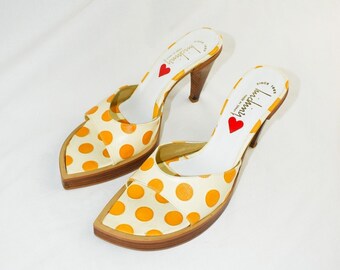 Yellow Polka Dot Luichiny Heels / Sandals / EU 40, 9.5