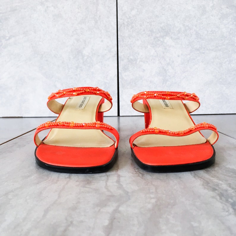 coral strappy shoes