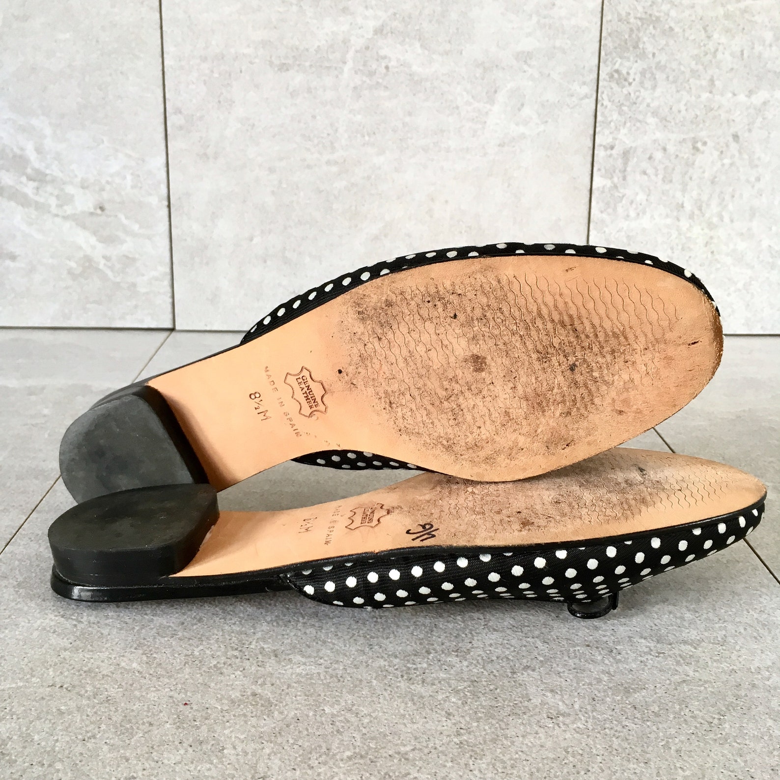 90's polka dot mule / vintage slip on flat / ballet flat / size 8.5m 90's polka dot mule / vintage slip on flat / ballet flat / size 8.5m