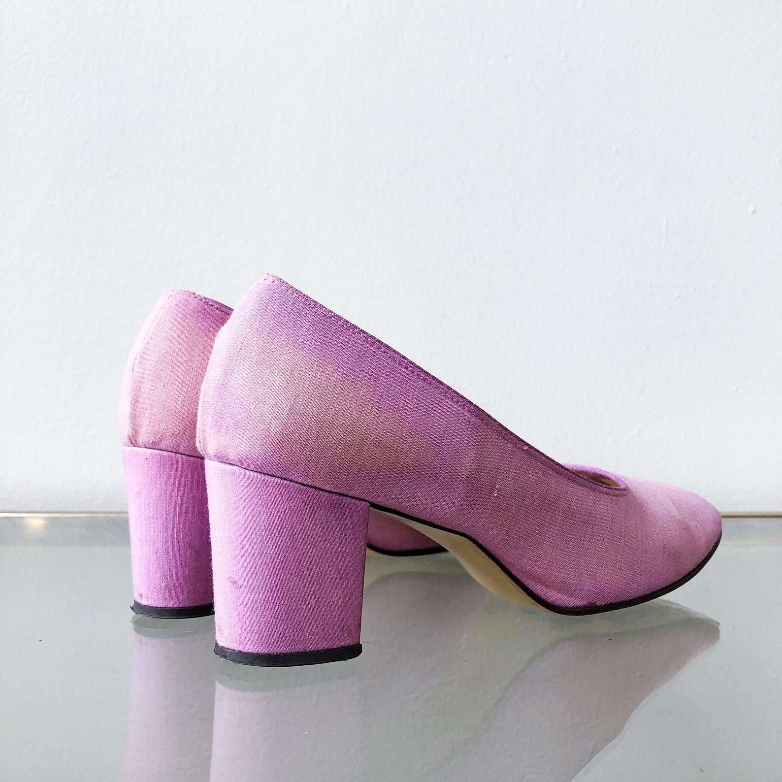 60's Pastel Purple Pumps / Block Heel / Size 8 Etsy
