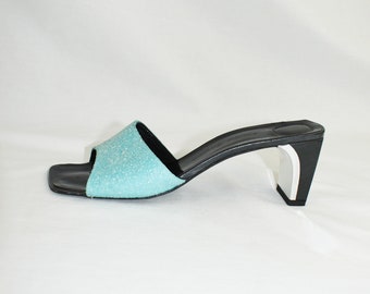 Robert Clergerie Blue Glitter Heels/ Mules / Size 8