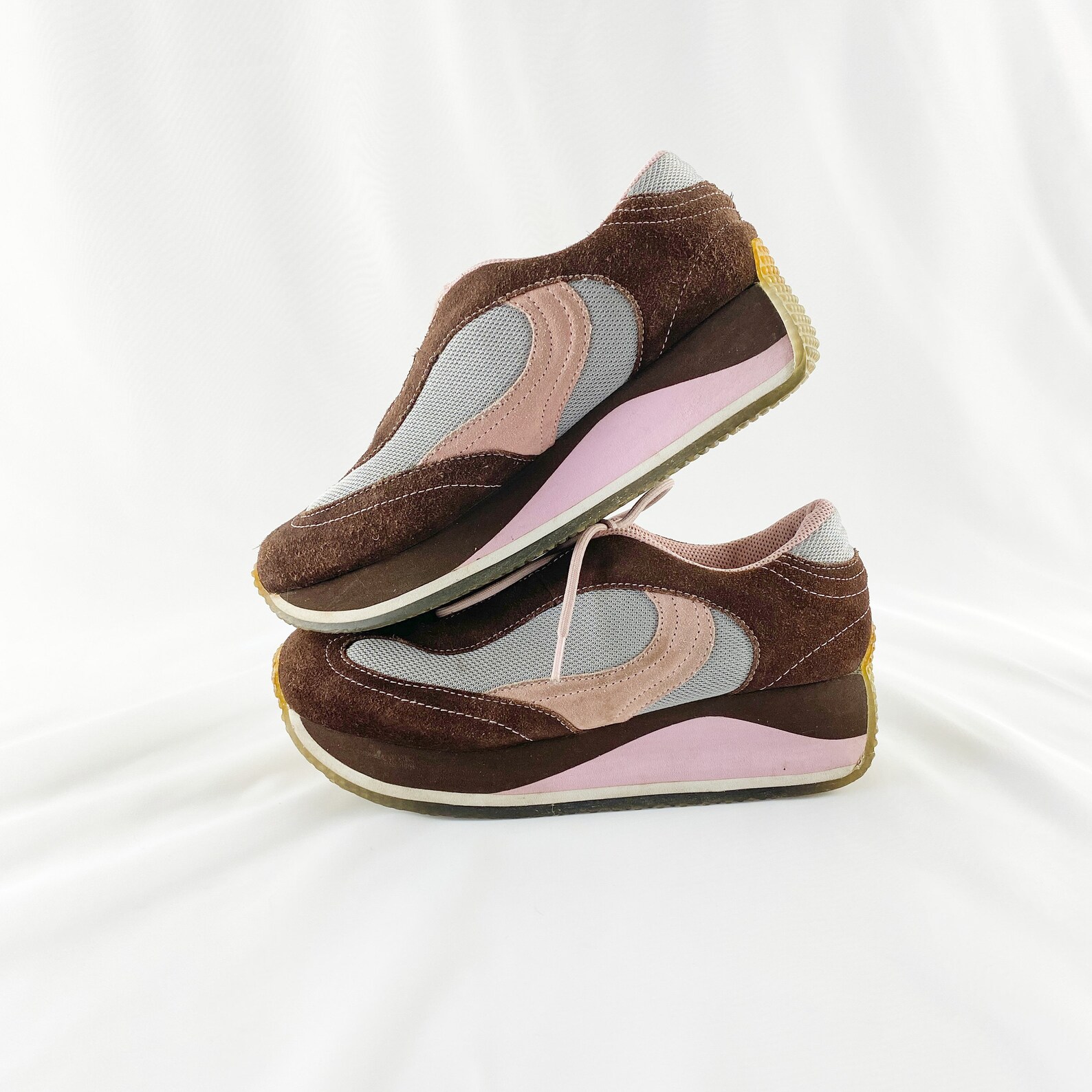 90's Y2K Steve Madden Pink Brown Platform Sneakers / Size | Etsy