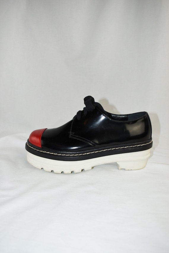 Marni Black Red Platform Oxfords / Chunky Lace Ups