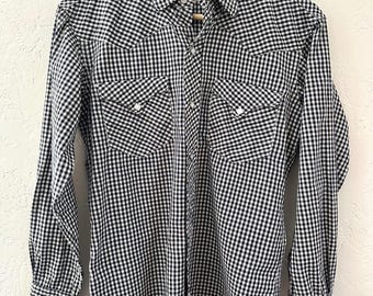Vintage 70s H Bar C Ranchwear Gingham Button Down S/M