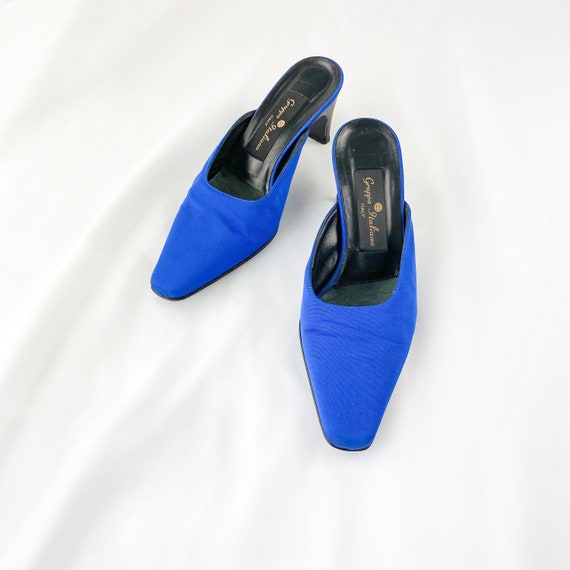 90's Cobalt Blue Satin Mules / Size 6