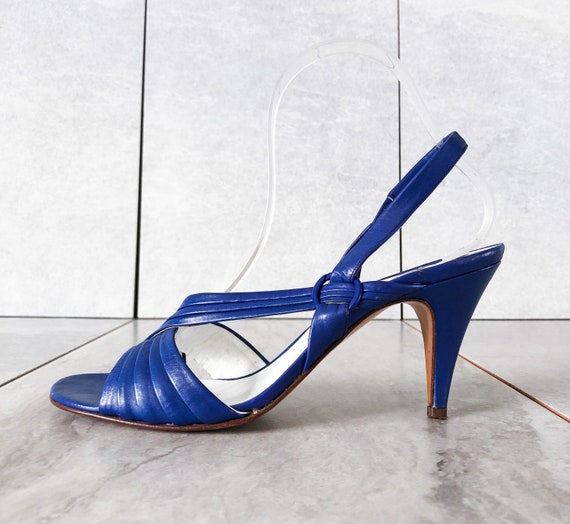 cobalt blue strappy sandals