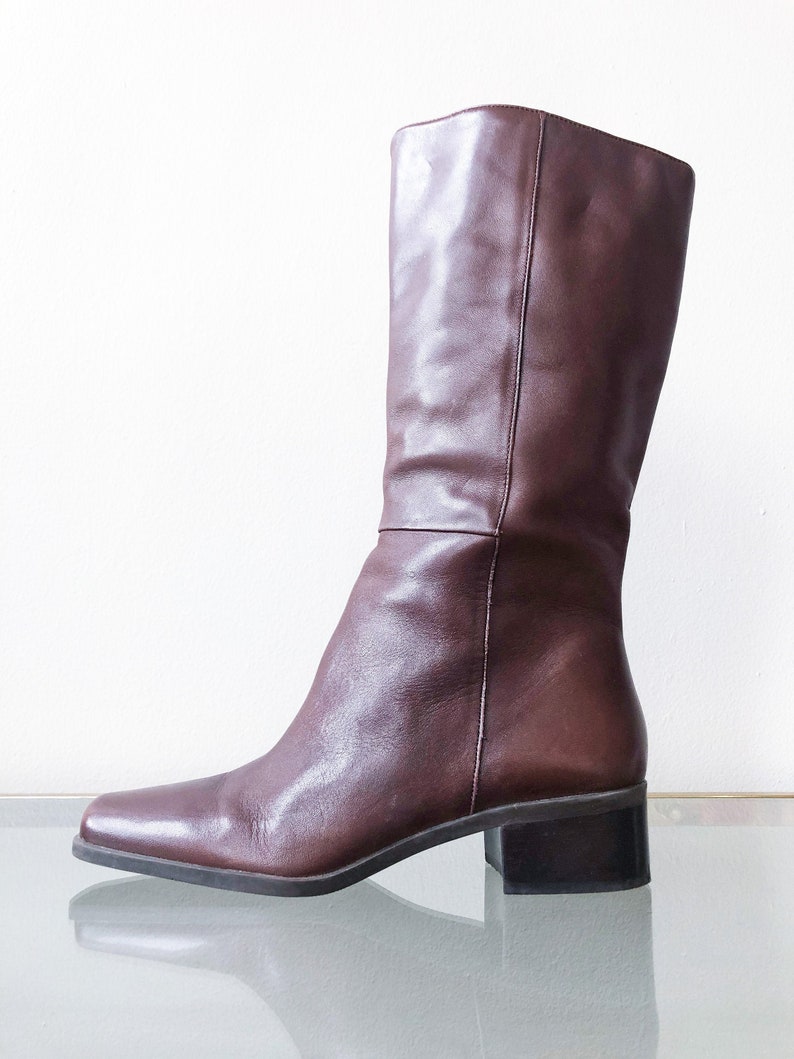 slouch block heel boots