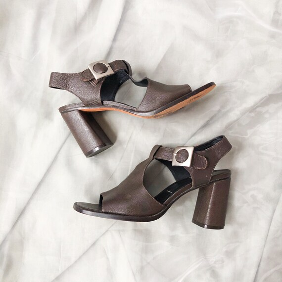 90's Kenneth Cole Espresso Leather Mary Jane Sanda