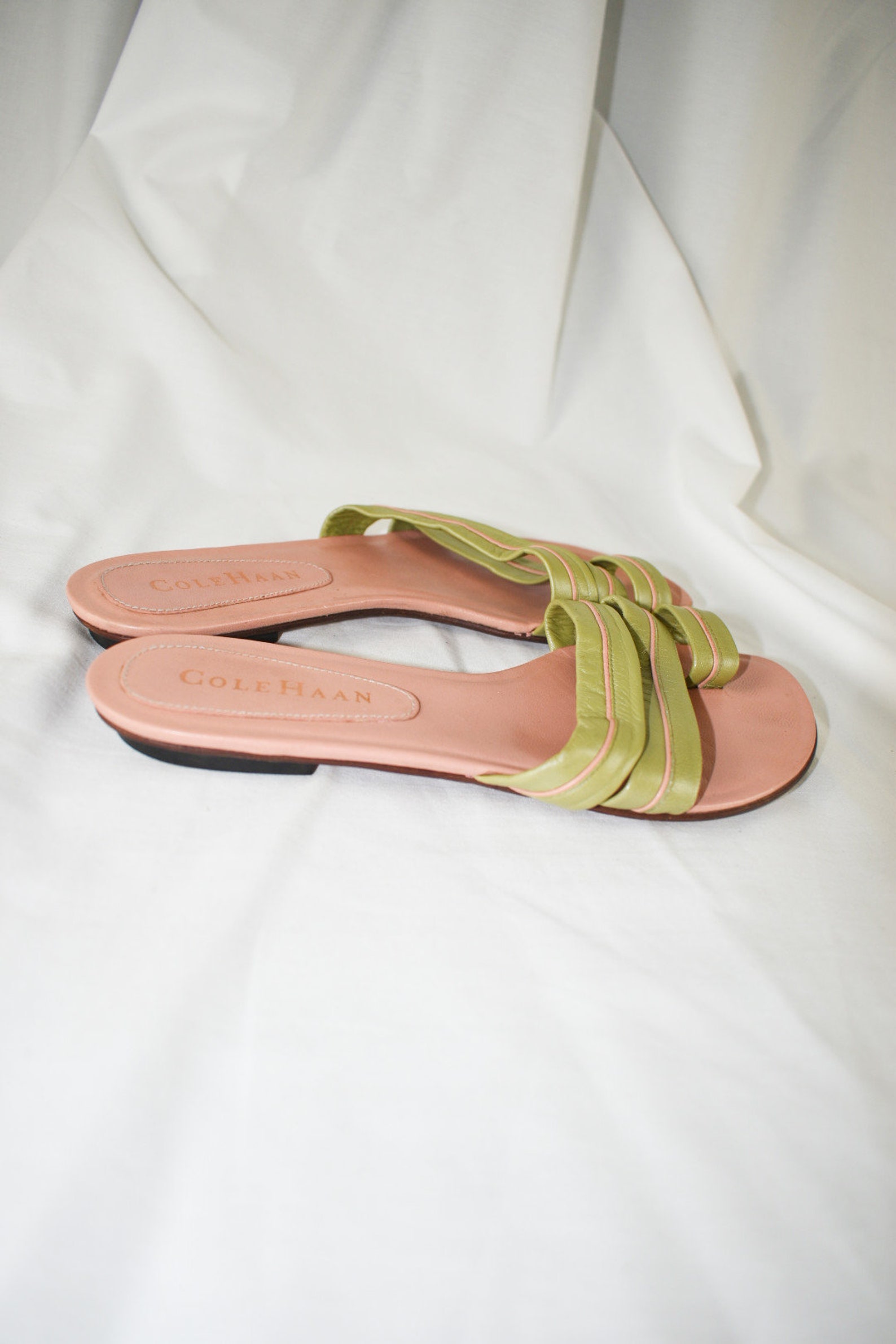 Cole Haan Green Thong Strappy Flat Sandals / Size 5 | Etsy