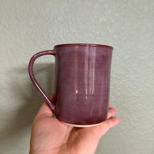 Handmade Signed Pottery Purple Mug