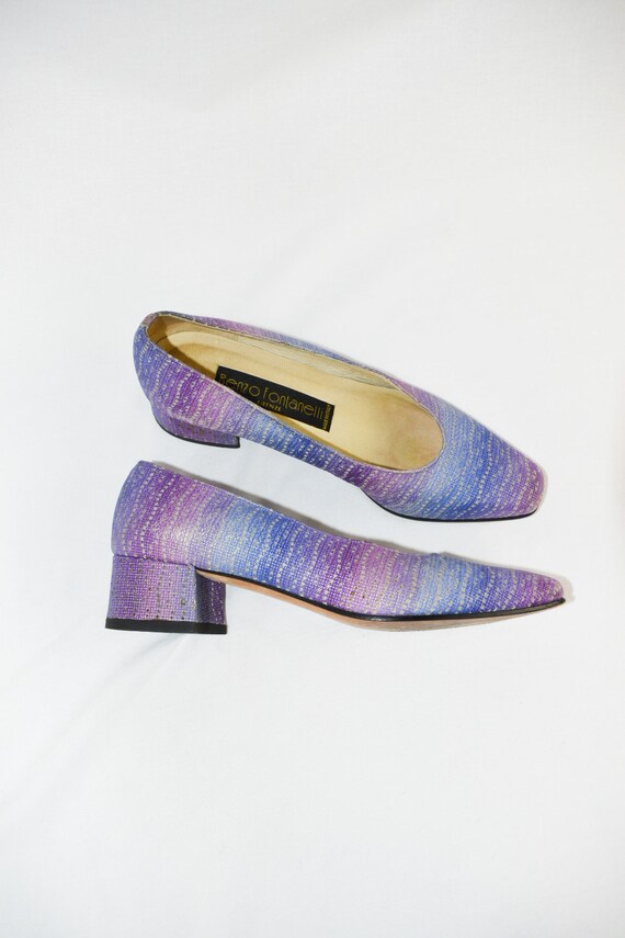 90's Purple Pink Striped Pumps / Heels / Size 7.5 - image 5