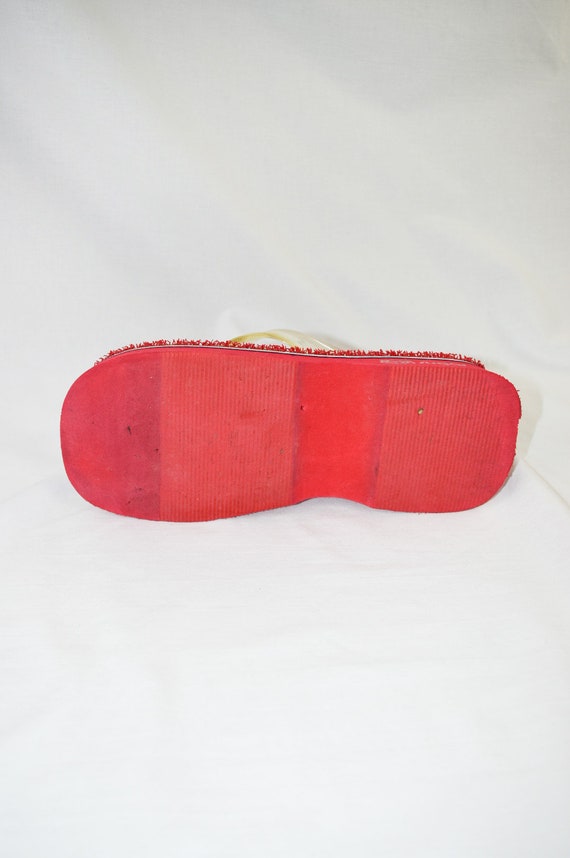 Y2K Red Platform Chunky Thong Sandals / Size 10 1… - image 8