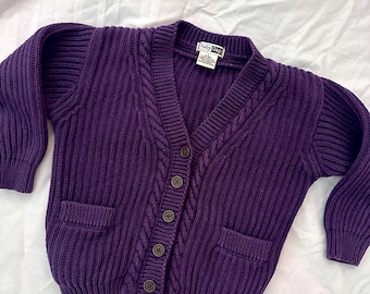 90s Baby Gap Purple Cotton Knit Cardigan 12-18 months