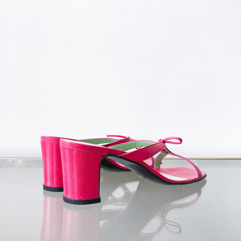90/'s Pink Lace Up Slide Sandal Size 7
