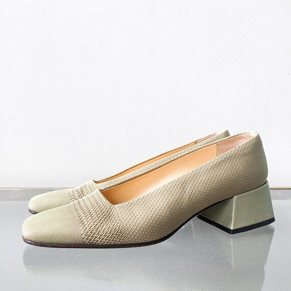 sage green pumps