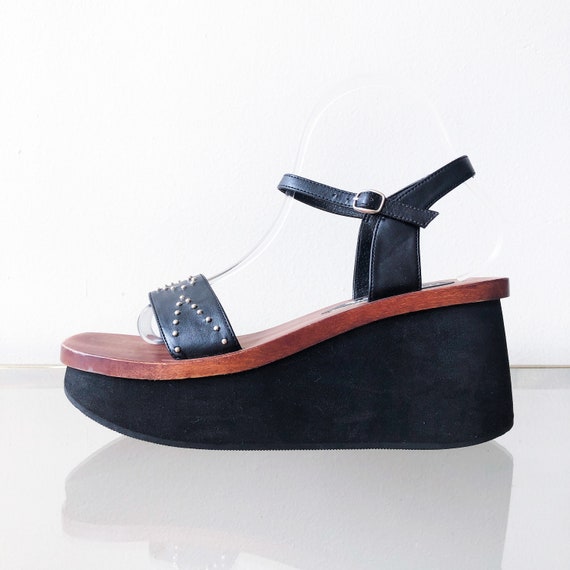 90's Y2k Vegan Platform Mary Jane Sandal / Wedge S
