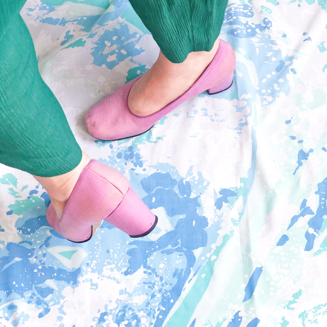 60's Pastel Purple Pumps / Block Heel / Size 8 | Etsy