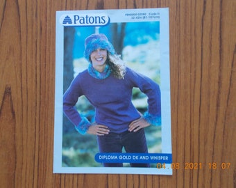 Patons Jumper and hat knitting pattern - D2980    32"-42"