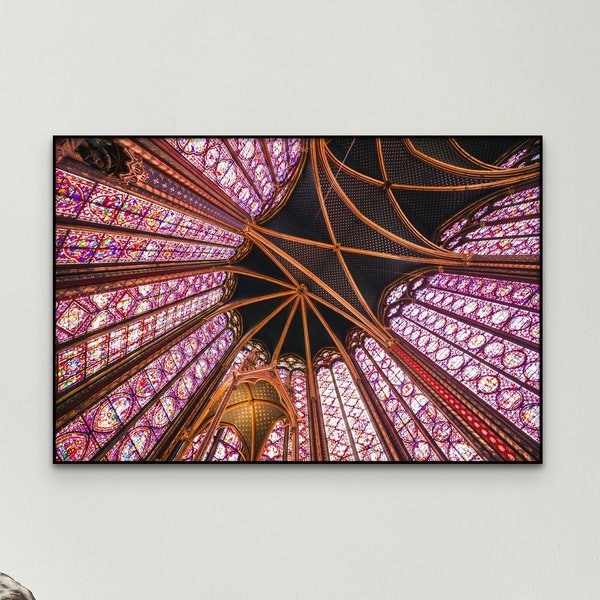 Sainte Chapelle Poster • Stained Glass • Medieval Church • Catholic Wall Art • Relics Paris