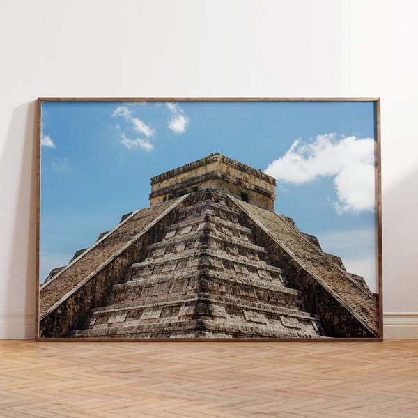 Mayan Pyramid Poster • Chichen Itza • Yucatan Temple • Mexican Civilization • Cancun Wall Art