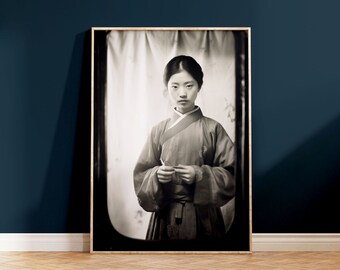 Korean Wall Art • Traditional Photo • South Korea Poster • 19th Century • Hanbok Clothing