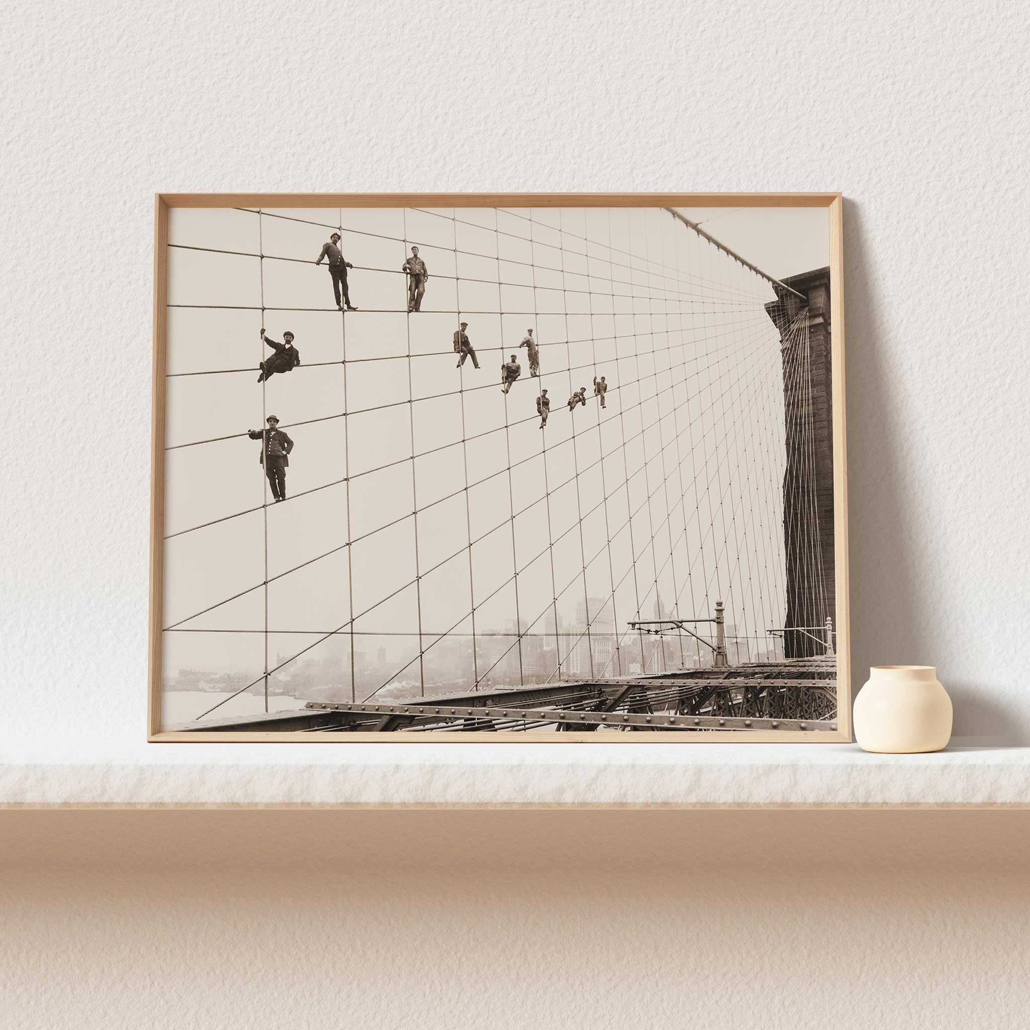 Vintage Art Photo New York, États-Unis Affiche Du Pont de Brooklyn Urban Us Boho Print American Work