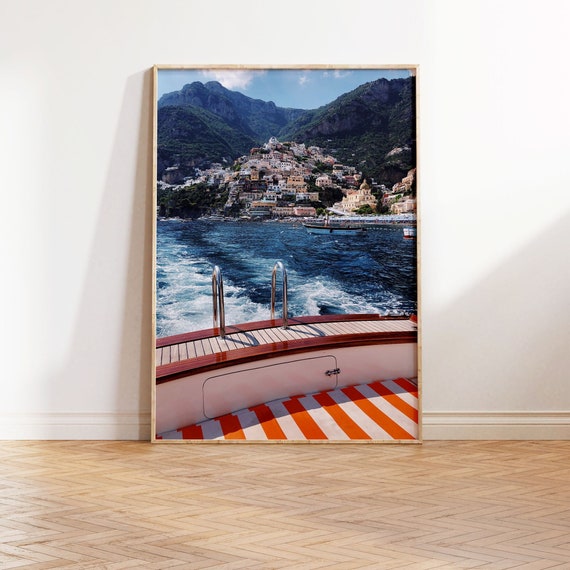 Positano Poster • Amalfi Coast Print • Southern Italy • Naples Wall Art • Maritime Photo