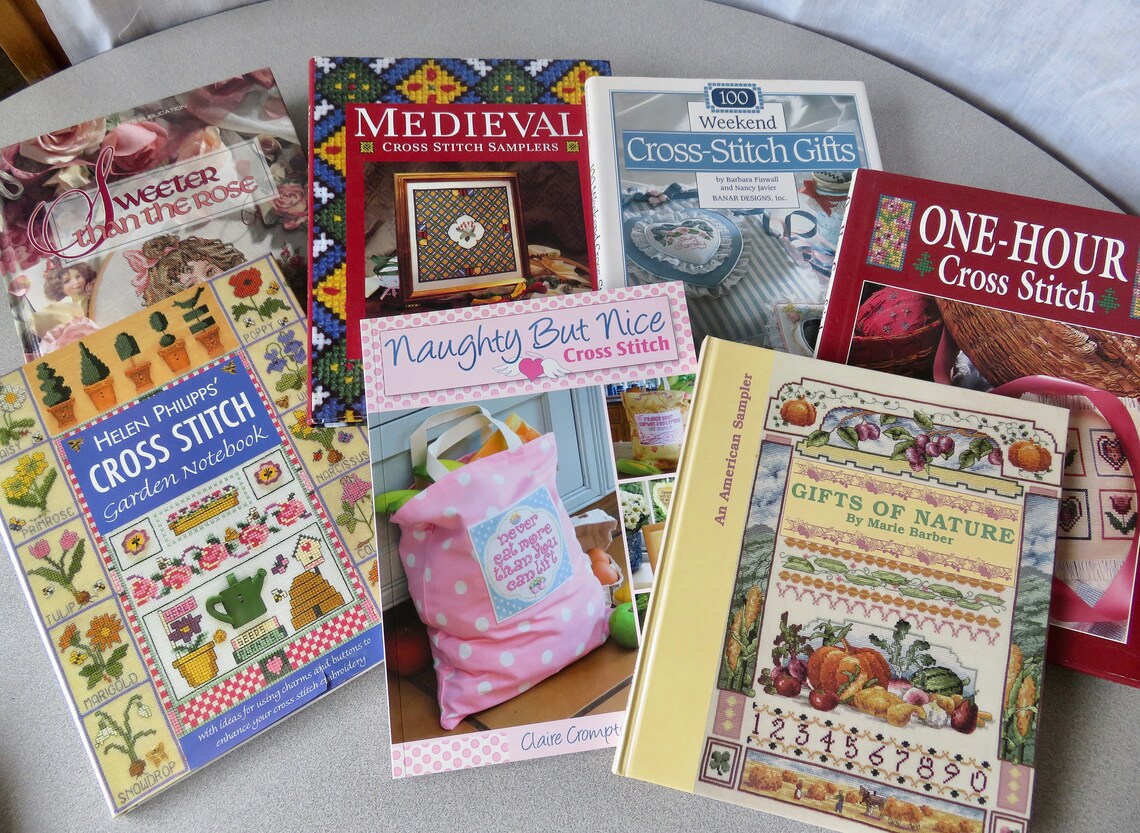 Cross Stitch 6 Books of Patterns and Ideas New Near New. Etsy