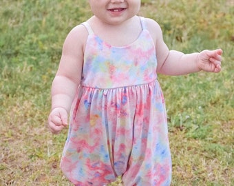 Tie dye Romper,Long sleeve Romper,Romper,tank romper,baby romper,toddler romper,girl romper,girl clothing,baby,tie dye,sherbet,kid romper