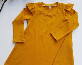 mustard yellow little girl dress