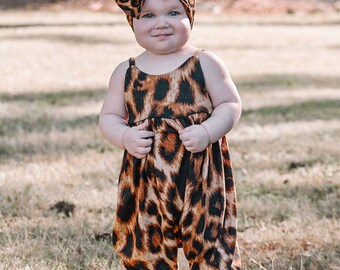 baby leopard print romper