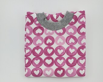 Heart Towel Bib, Pullover bib, Full Coverage Bib, fall Towel Bib, Baby Bib, Toddler Bib, Bib, Towel Bib, pink bib, baby valentines