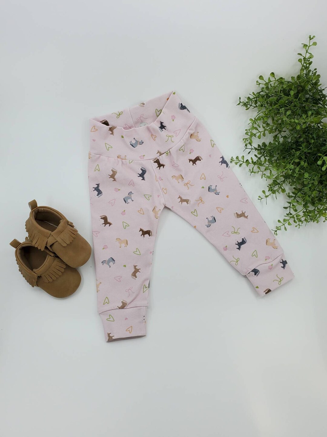 Pink Horse Leggings, Girl Leggings, Boy Leggings, Baby Pants, Baby